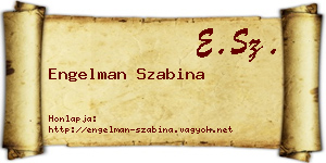 Engelman Szabina névjegykártya
